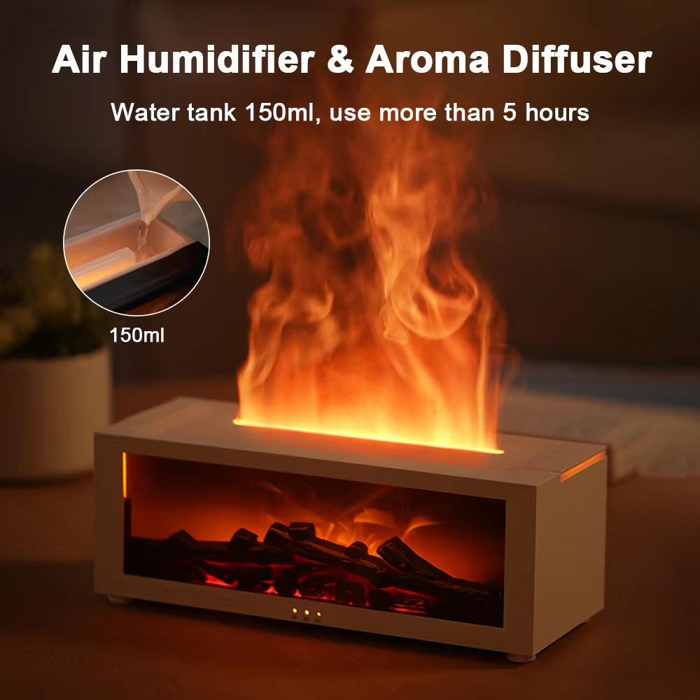 Air Humidifier Essential Oil Diffuser Flame Aroma Humidifier