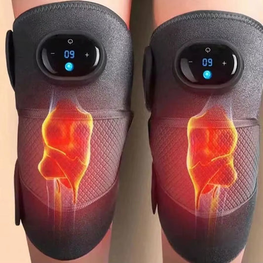 Heatable massage knee pad with smart button Adjustable Multi-Leve