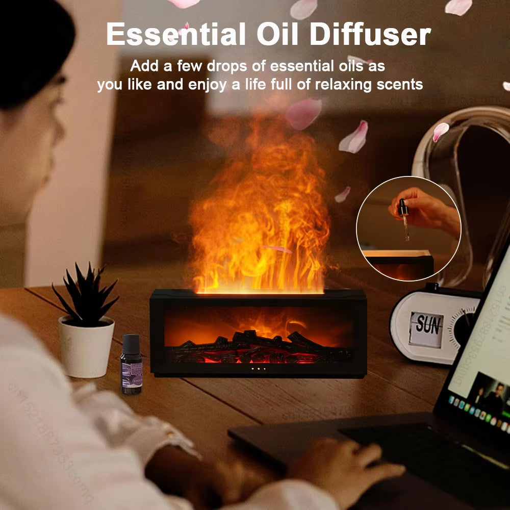 Air Humidifier Essential Oil Diffuser Flame Aroma Humidifier
